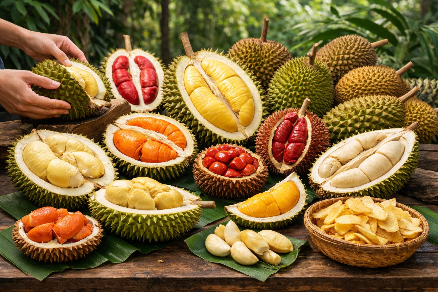 ilustrasi beragam durian (ai)