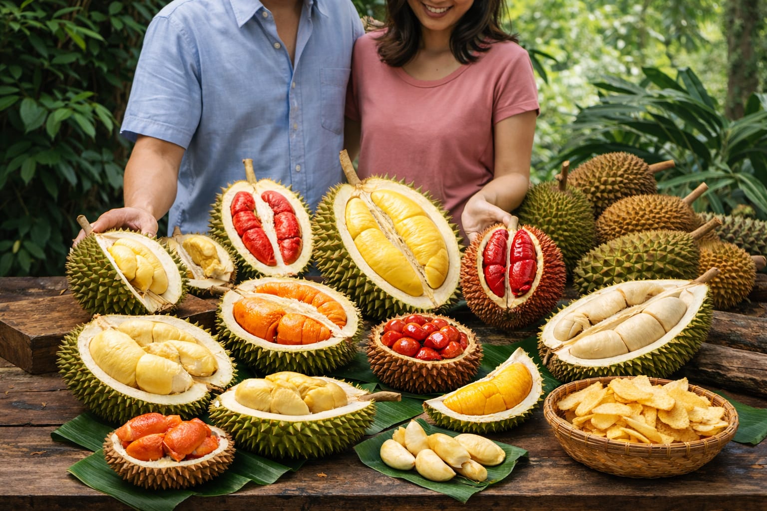 ilustrasi orang makan durian (ai)