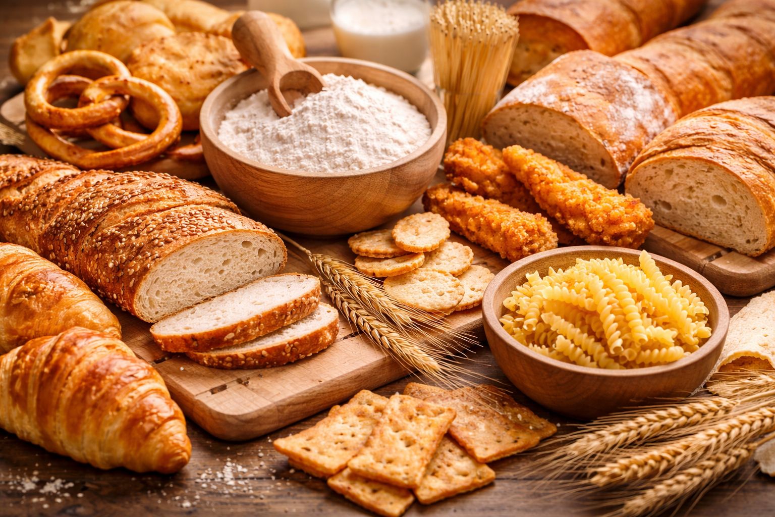 Dari gorengan sampai roti, gluten ada di banyak menu harian. (Ilustrasi/AI)