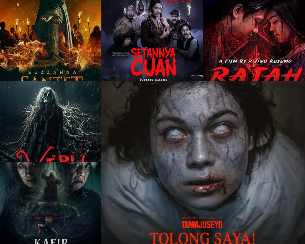 poster film horor Indonesia (kolase berbagai sumber)