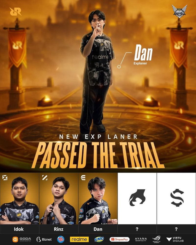 RRQ Hoshi resmi mengumumkan RRQ Dan sebagai EXP Laner