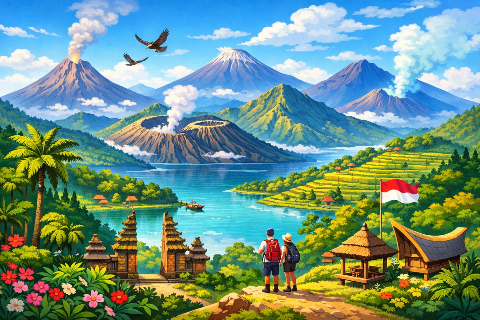 ilustrasi gunung berapi Indonesia (ai)