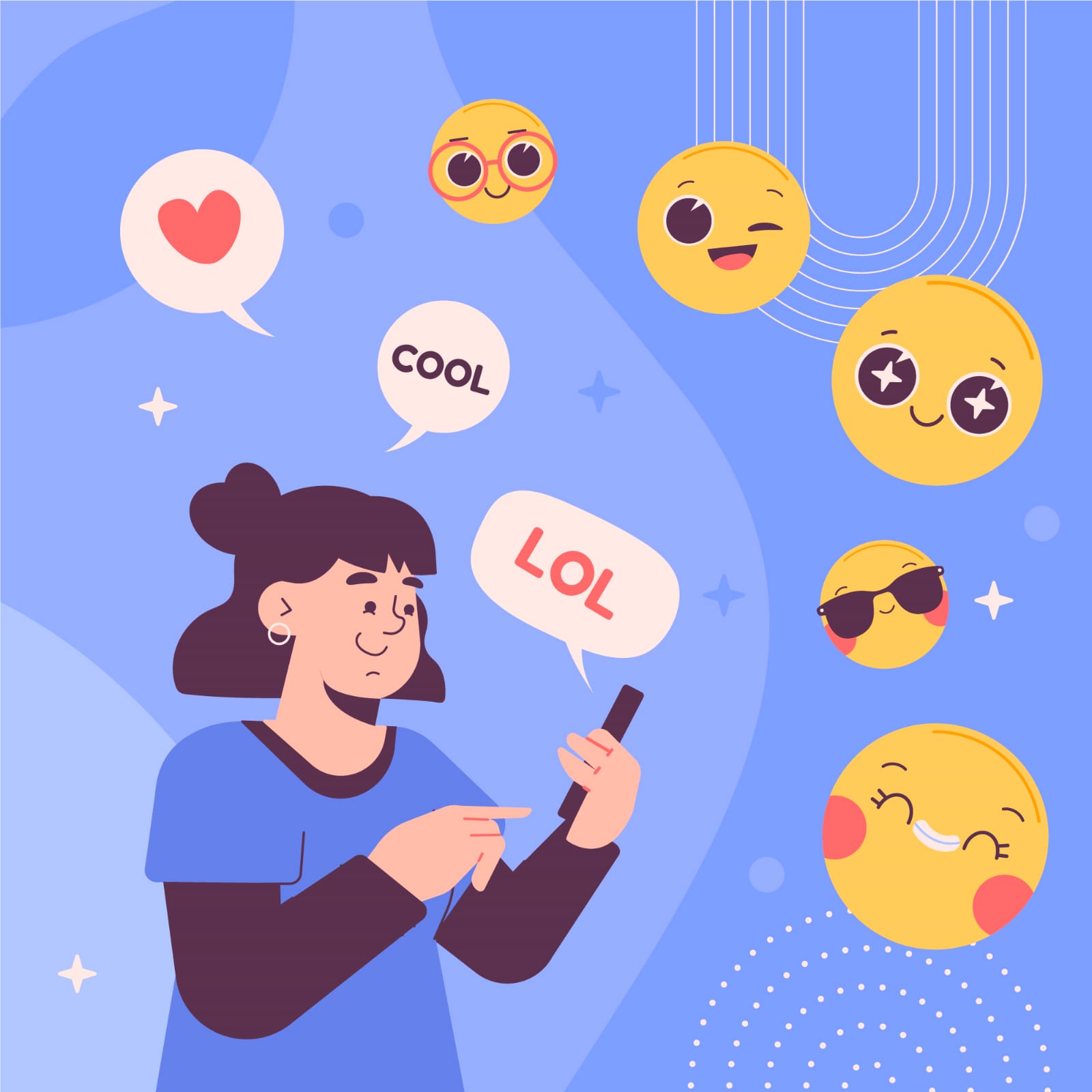 Ilustrasi Orang yang sering Menggunakan Emoji saat chating. (Freepik)