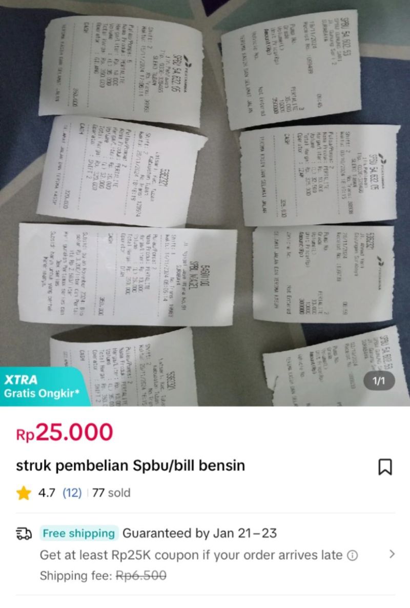 Penyedia jasa pembuatan struk custom.