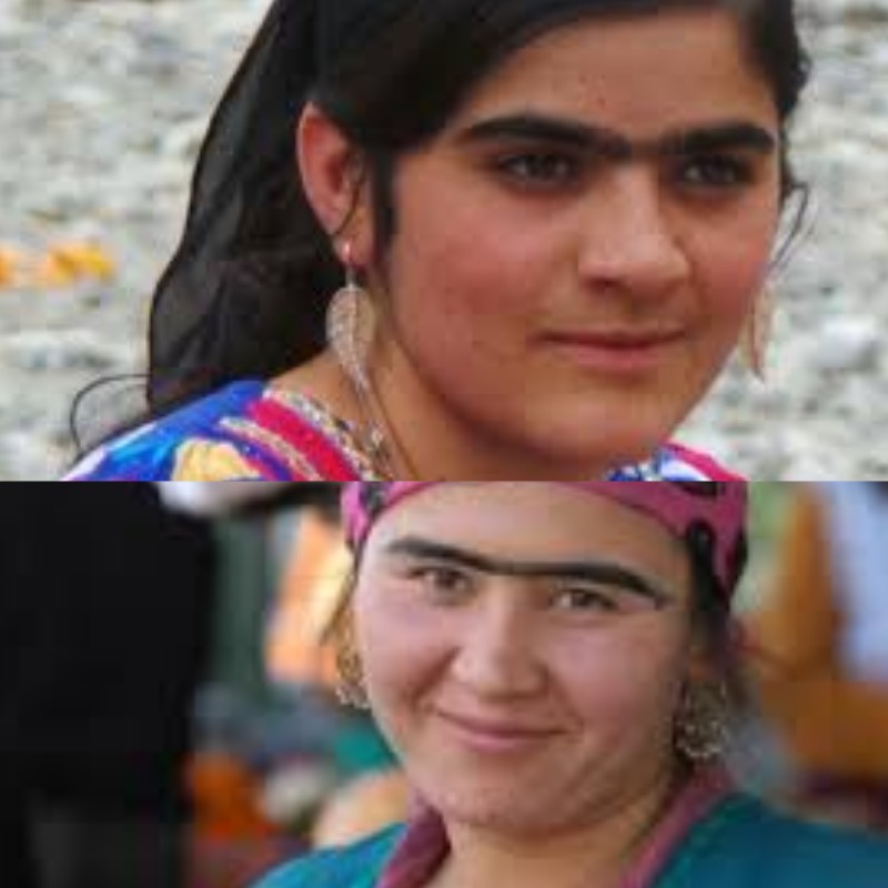 &ldquo;Perempuan Tajikistan dengan alis tebal menyatu yang secara budaya dipandang sebagai simbol kecantikan, keanggunan, dan keindahan alami.&rdquo; (Sumber:kolase berbagai sumber)