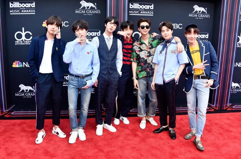 BTS saat menghadiri ajang Billboard Music Awards 2018.