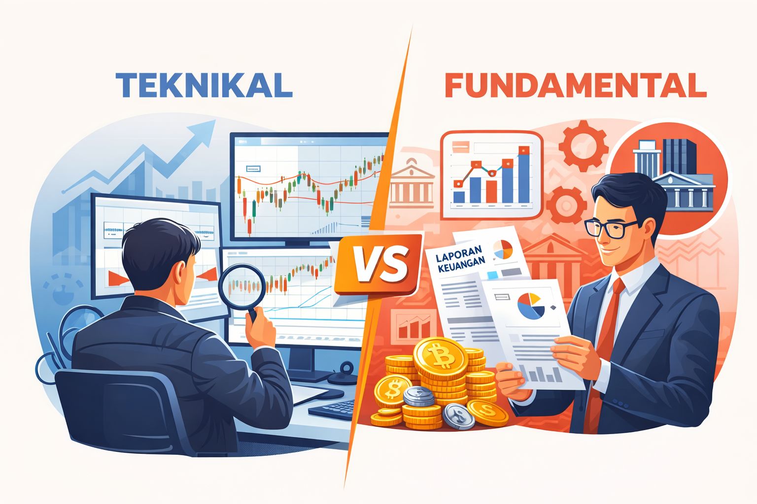 Ilustrasi Trading Saham & Kripto