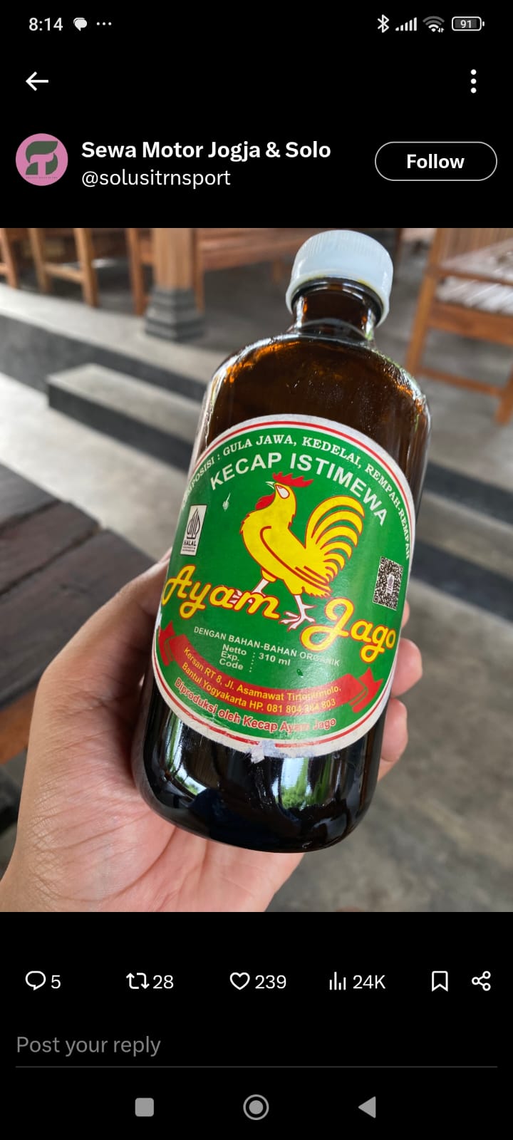 Kecap lokal produksi Bantul.
