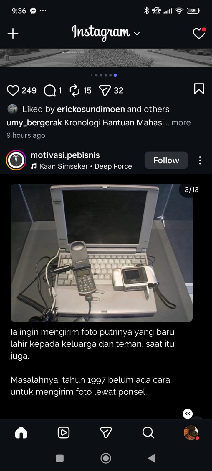 Peralatan yang dipakai Philippe Kahn untuk mengirim foto instan ke pengguna internet pada 1997.