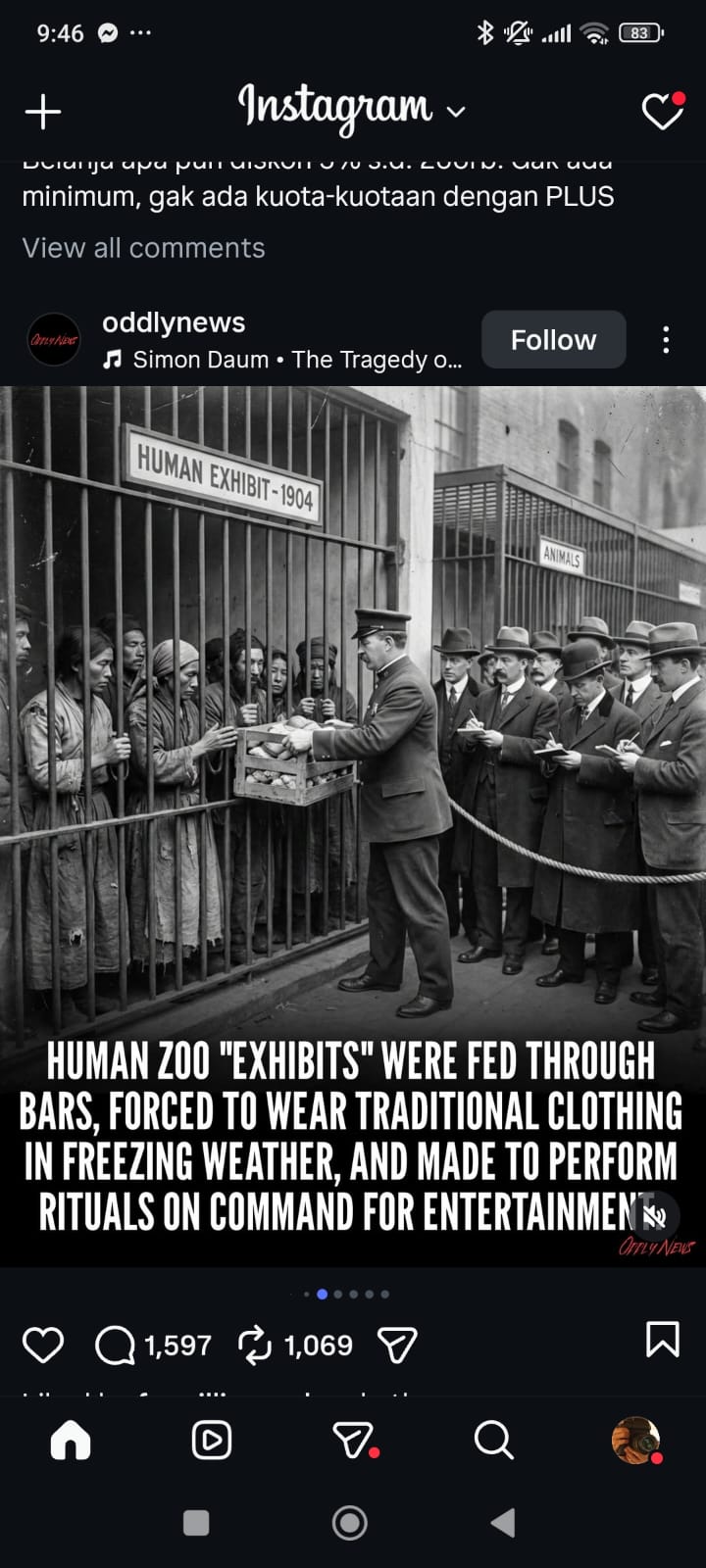 Fenomena "human zoo" jadi atraksi massal di Eropa dan Amerika pada abad 19-20, di mana orang pribumi dipamerkan dalam kandang.