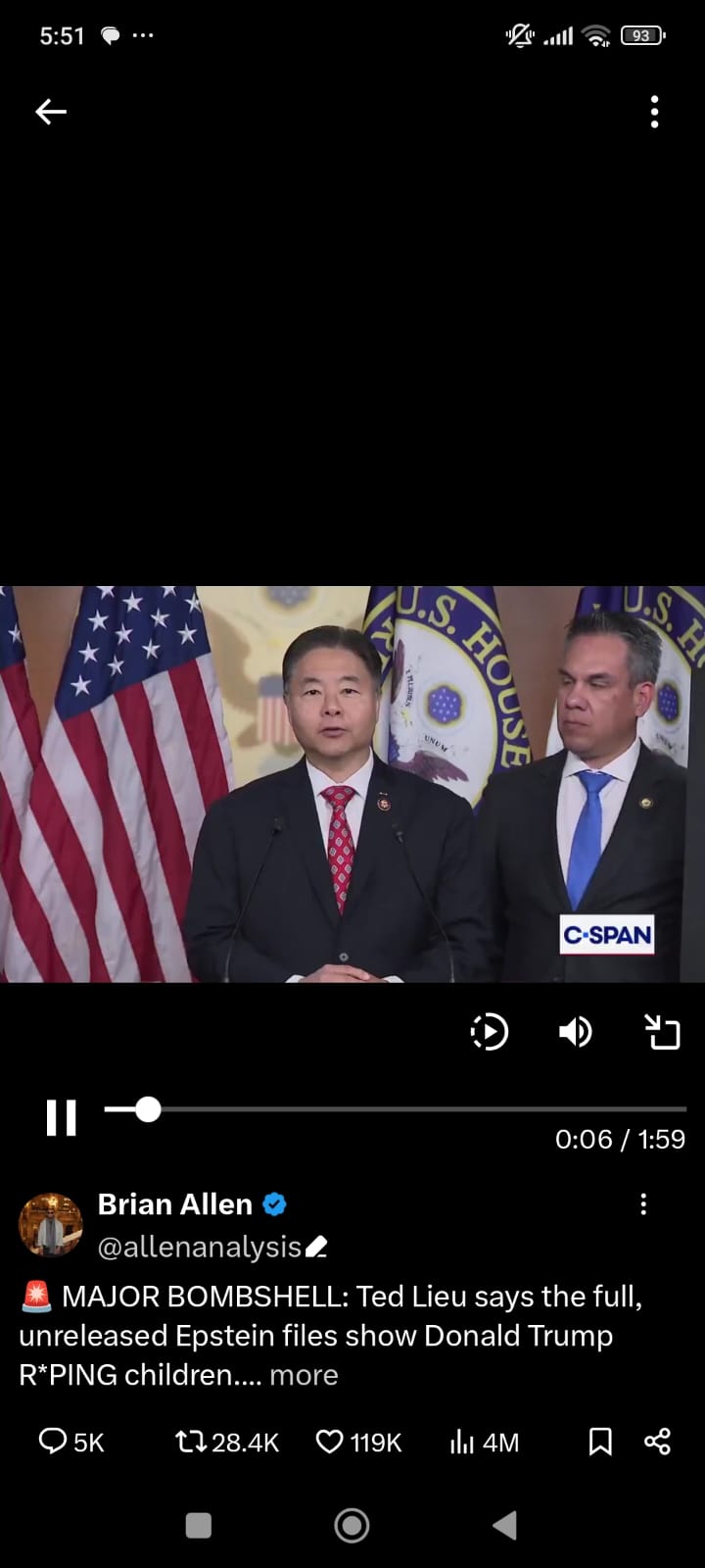 Congressman Ted Lieu (D-CA) membuat pernyataan mengejutkan terkait dokumen-dokumen Epstein yang belum dirilis.