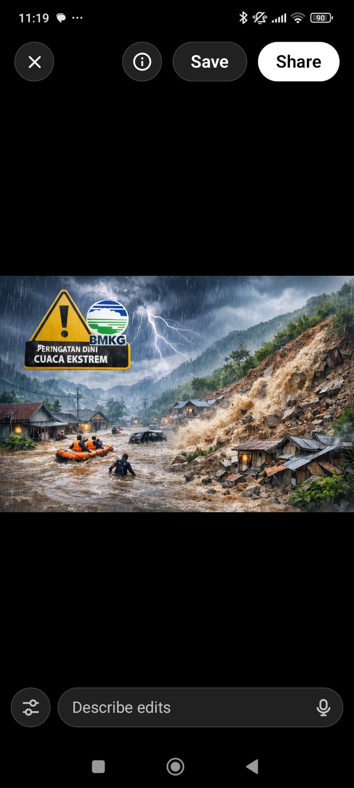 Ilustrasi peringatan dini cuaca ekstrem. 