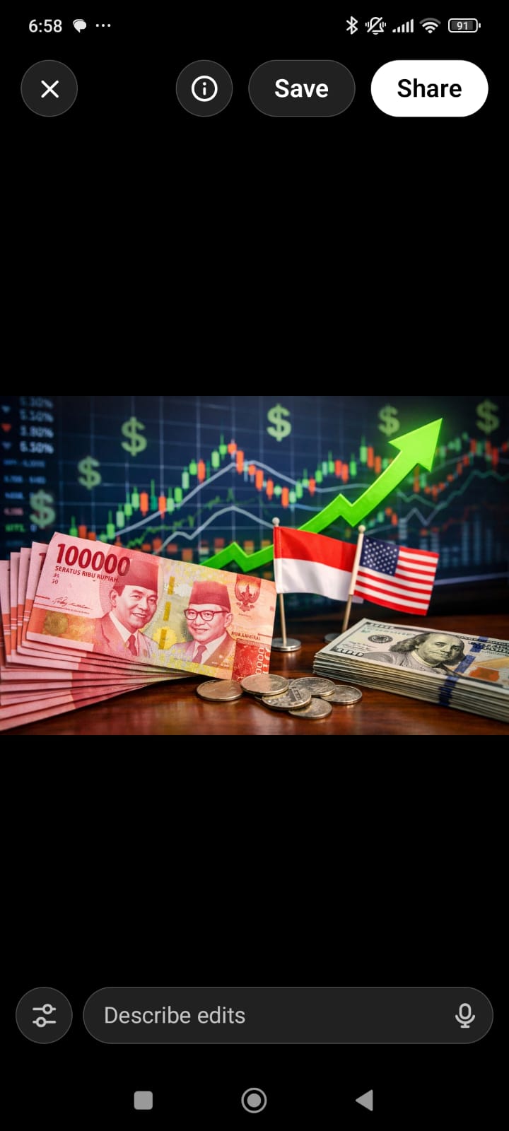 Ilustrasi nilai rupiah menguat terhadap dolar Amerika. 