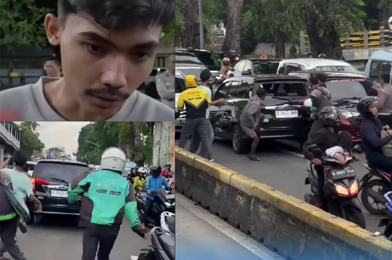 Pengendara mobil Toyota Calya ugal-ugalan di Jalan Gunung Sahari, Jakarta Pusat viral di media sosial.