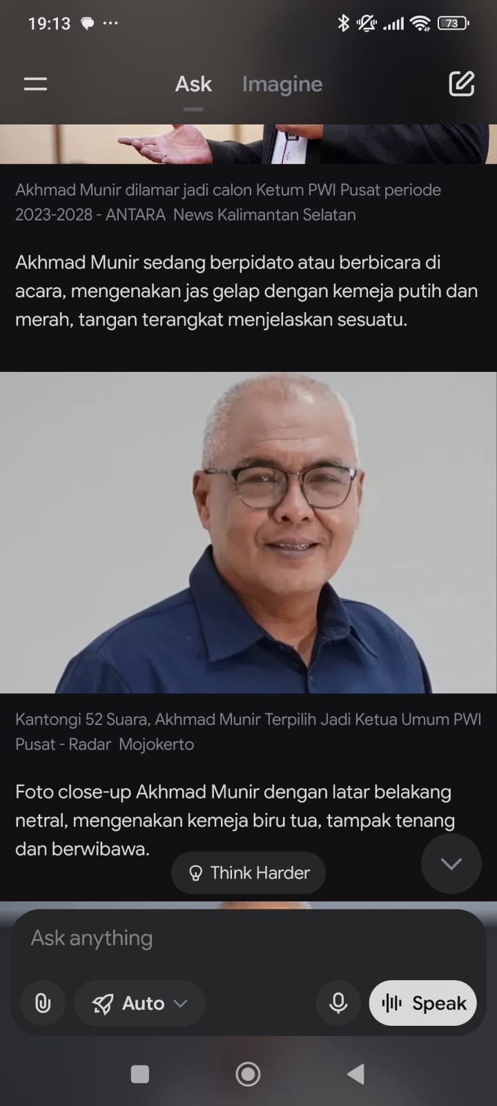 Ketua Umum PWI Pusat Akhmad Munir. 
