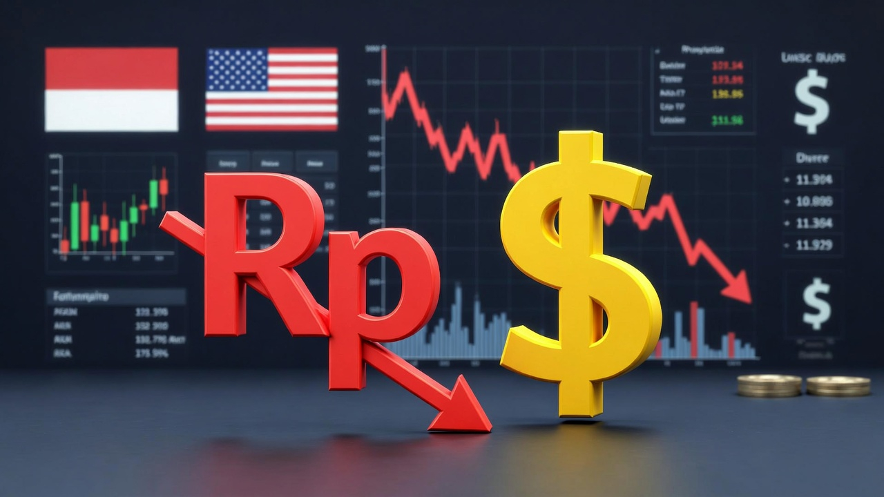 Ilustrasi melemahnya rupiah terhadap dolar AS.