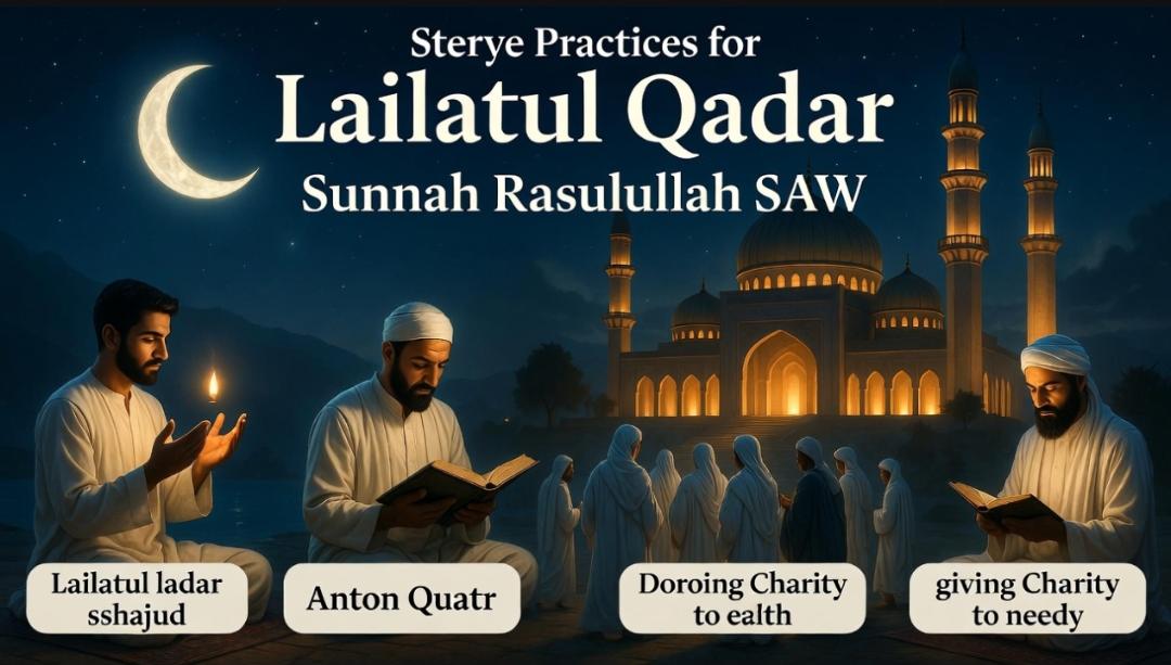 Ilustrasi amalan meraih pahala di malam Lailatul Qadar. 