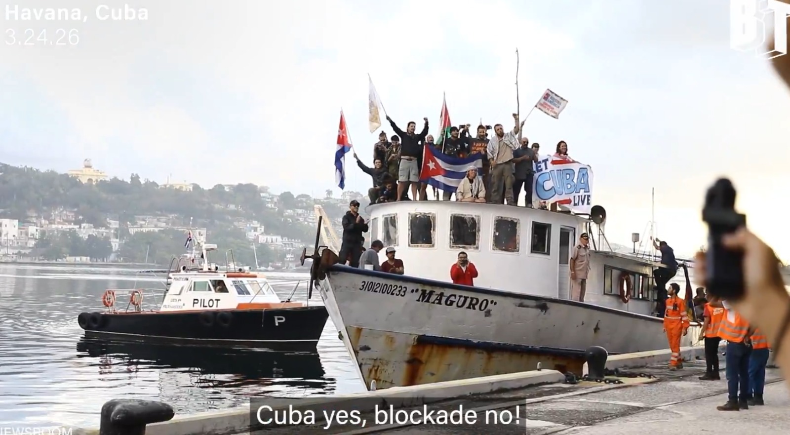Kapal bernama Maguro, yang juga disebut Granma 2.0 oleh kru, berlayar selama lima hari dari pelabuhan Progreso, Yucat&aacute;n, Meksiko.  