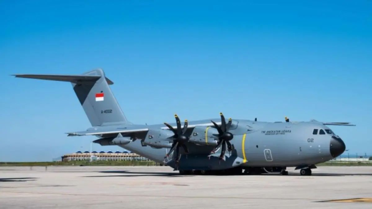 Pesawat angkut taktis berat Airbus A400M kedua milik Tentara Nasional Indonesia Angkatan Udara (TNI AU) telah resmi diterima pada Sabtu, 28 Maret 2026. (X.com @airbusdefence)