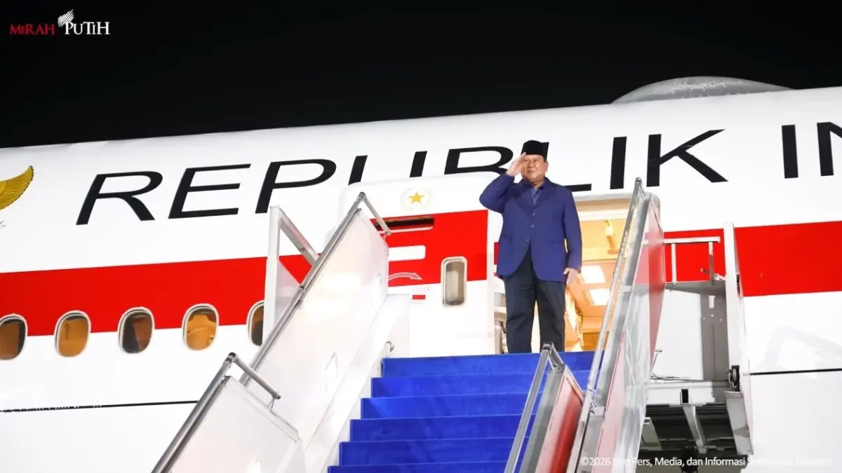 Presiden Prabowo Subianto meninggalkan Indonesia Minggu (13/4/2026) tengah malam, menuju Rusia untuk bertemu Presiden Rusia Vladimir Putin dijadwalkan berlangsung hari ini, Senin (13/4/2026). (Biro Pers, Media, dan Informasi Sekretariat Presiden)