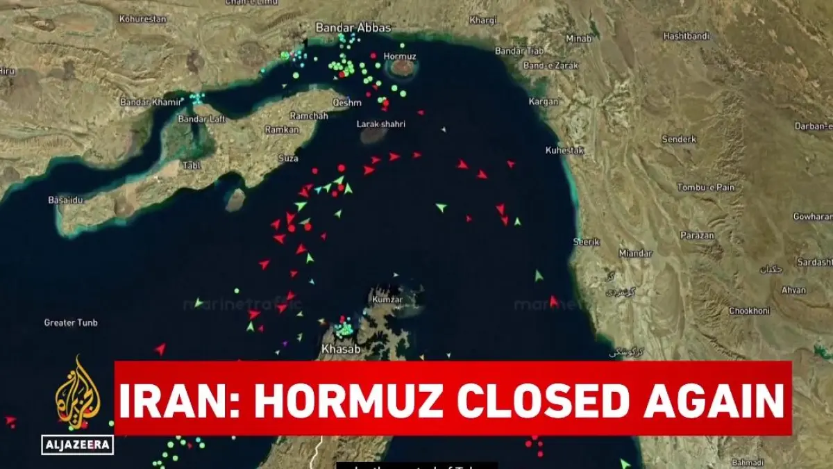 Iran kembali menutup Selat Hormuz. 