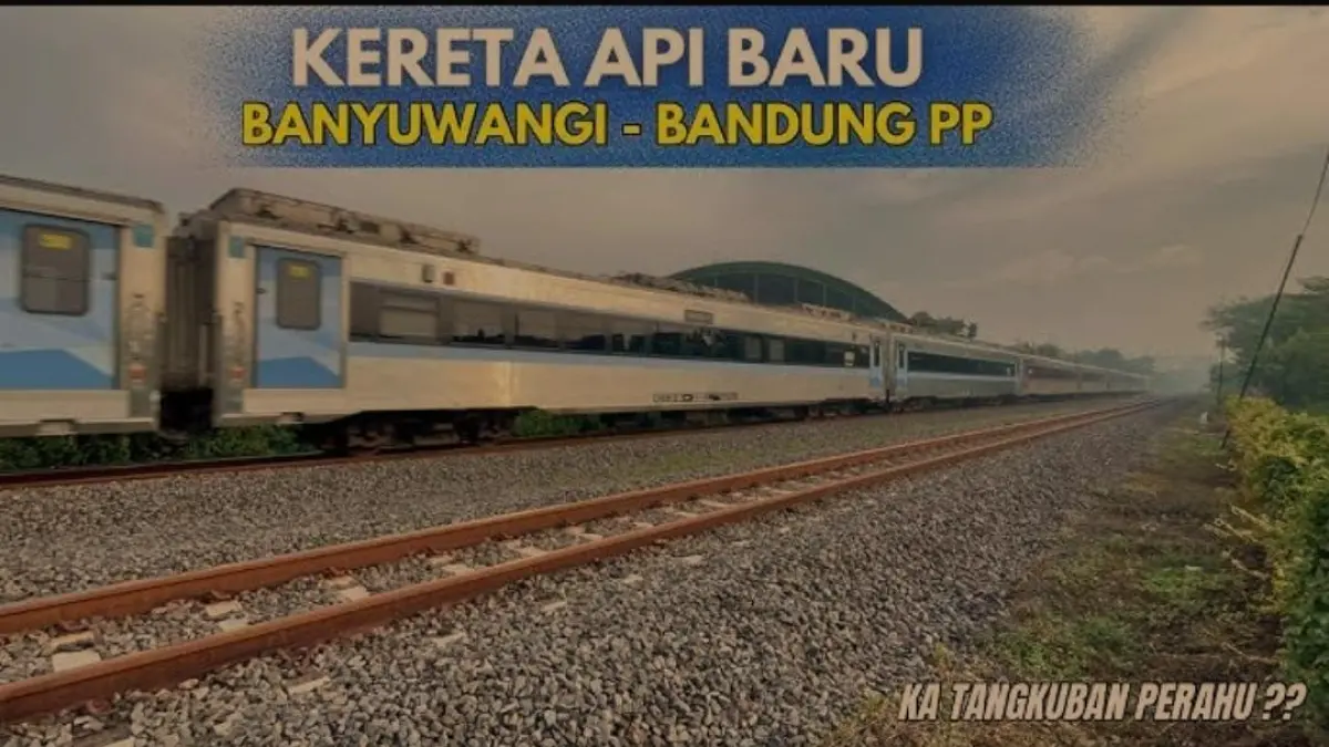 Ilustrasi kereta dengan rute terjauh di Indonesia. 