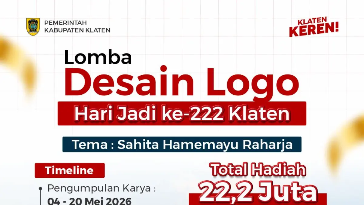 Lomba desain logo hari jadi ke 222 Klaten