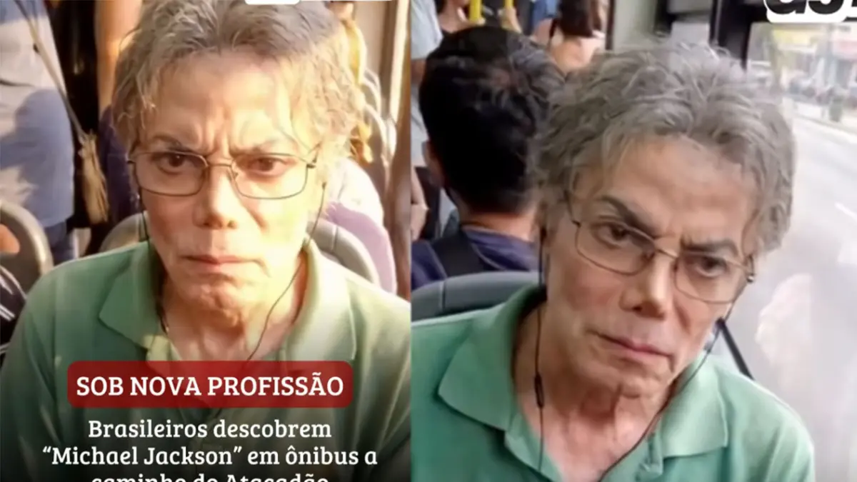 Pria mirip Sang Raja Pop, Michael Jackson terekam kameran menaiki bus di Brasil. (Tangkapan IG/@g5newsoficial)