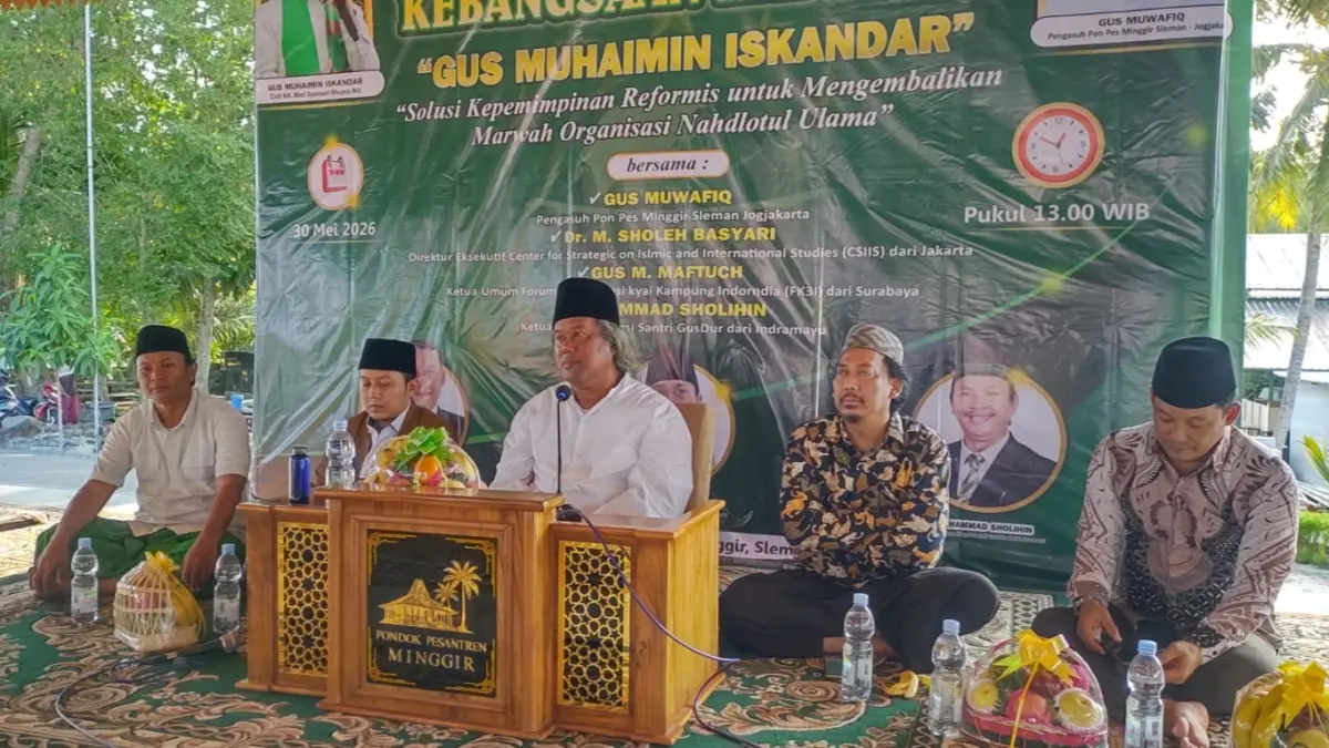 Dialog Kebangsaan Kader NU yang digelar di Pondok Pesantren Minggir, Sleman, Sabtu (30/5/2026). (Nanang Febriyanto/Radar Jogja) 