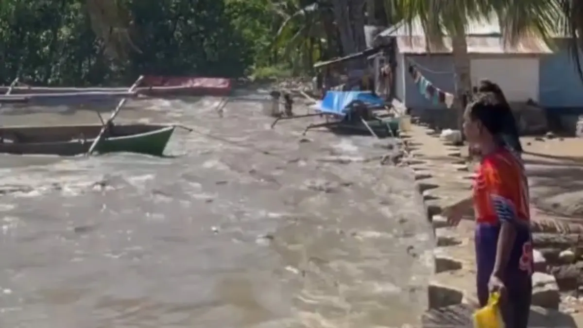 Kejadian ini terjadi menyusul gempa bumi tektonik berkekuatan magnitudo 7.7 yang mengguncang Filipina dan Laut Sulawesi.