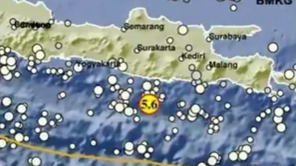 Gempa berkekuatan 5,6 Magnitudo mengguncang Pacitan Sabtu (27/6/2026) siang. (Foto: BMKG)