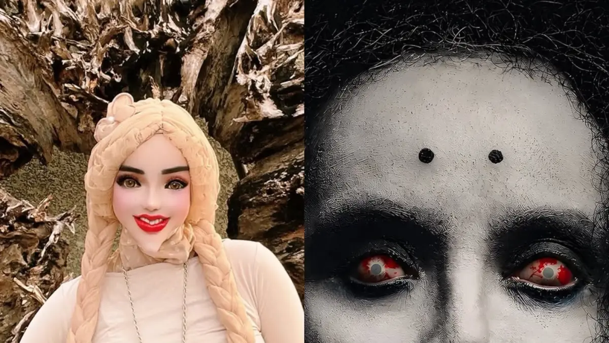 Transformasi wajah Yuni Jasmine dari Barbie menjadi Nyai Sasigeni (Instagram/yuni_jasmine_)