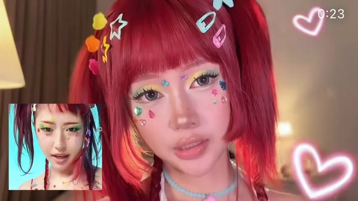 Nici, salah satu konten kreator kecantikan yang recreate makeup ala Naykilla. (Instagram/@neexchy)