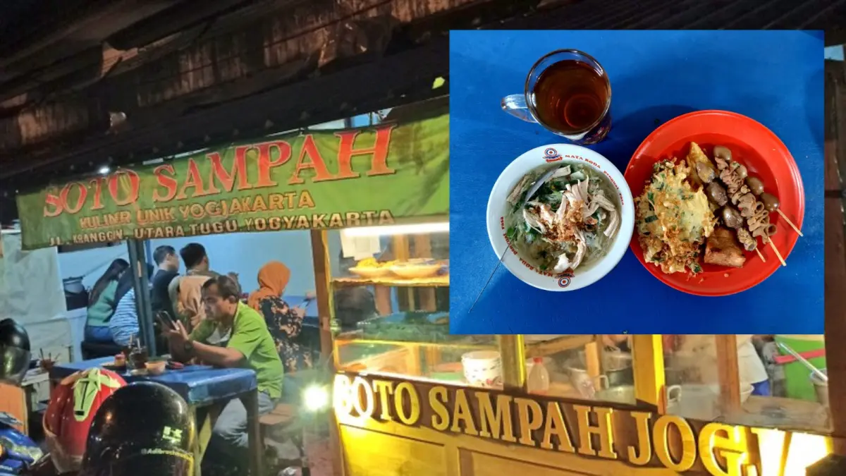 Soto sampah utara Tugu Jogja. (Kolase/Soto Sampah)