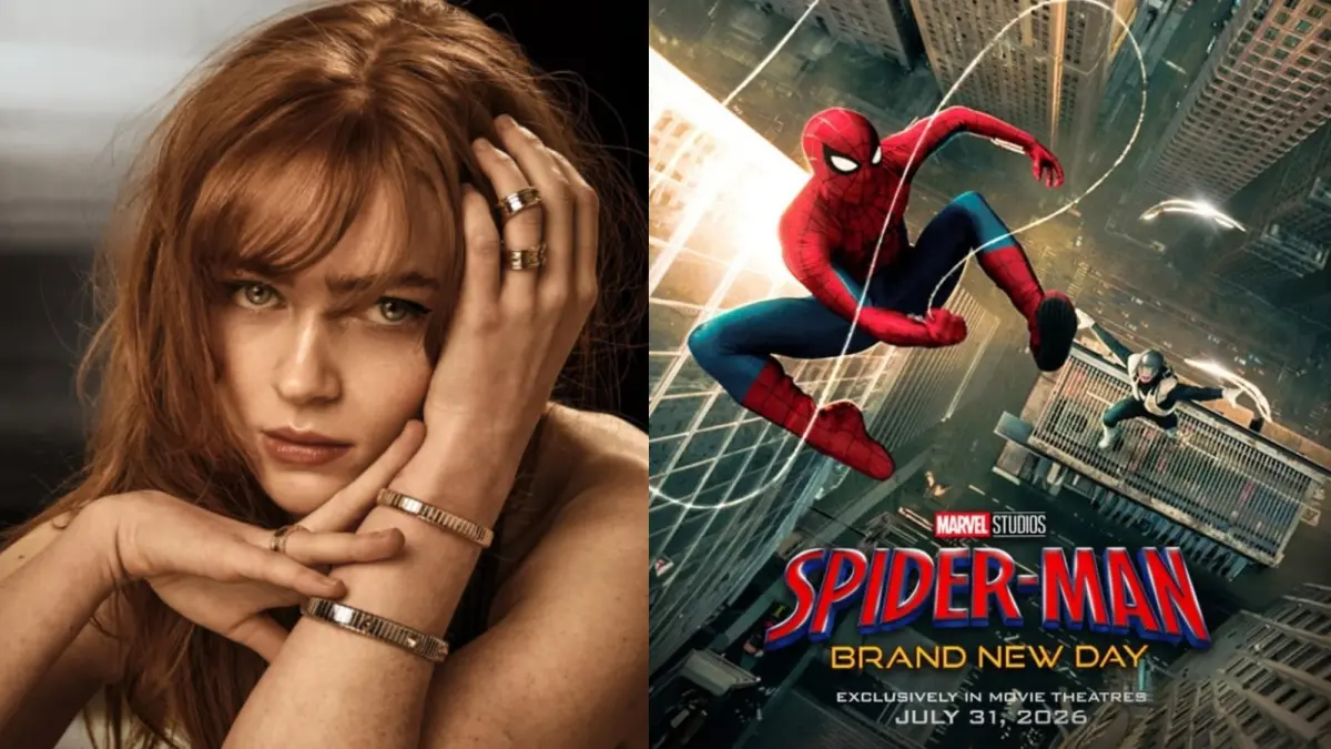 Postingan Instagram Akun Pribadi Sadie Sink & Poster Film Spiderman: Brand New Day (Sumber: Instagram & Pinterest)