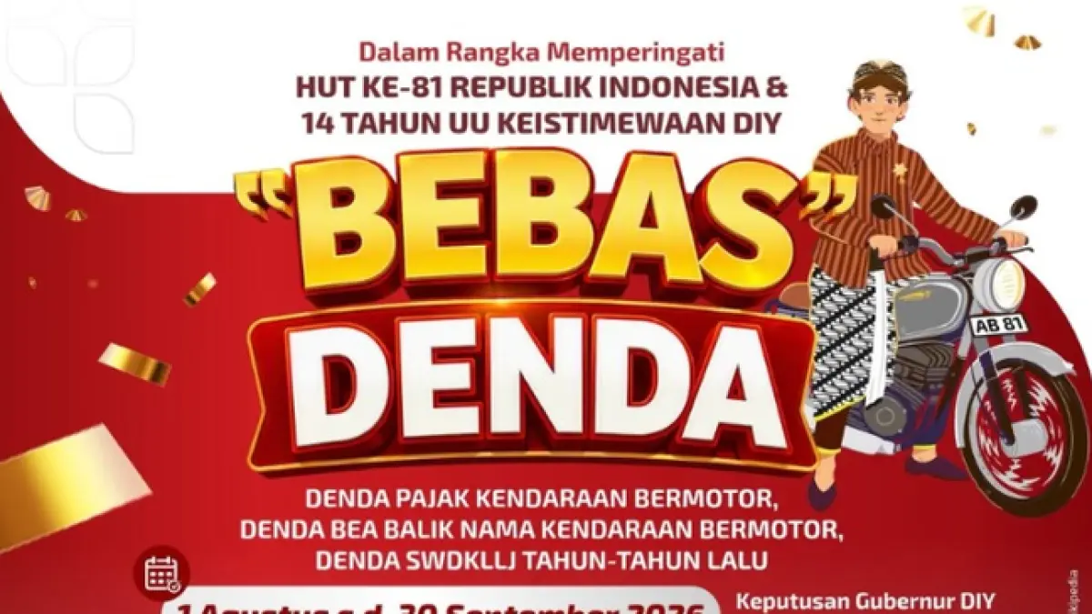 Bebas denda pajak kendaraan bermotor. (IG/Humas Jogja)