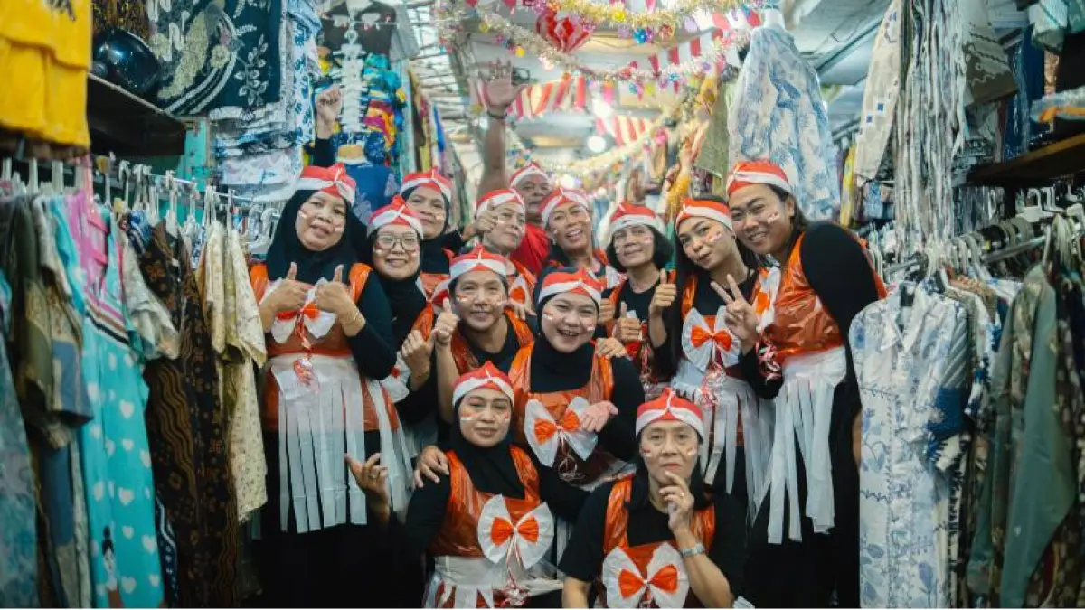 Kemeriahan  yang digelar paguyuban pedagang bersama mahasiswa Kuliah Kerja Nyata (KKN) Universitas Mercu Buana Yogyakarta Kelompok 113