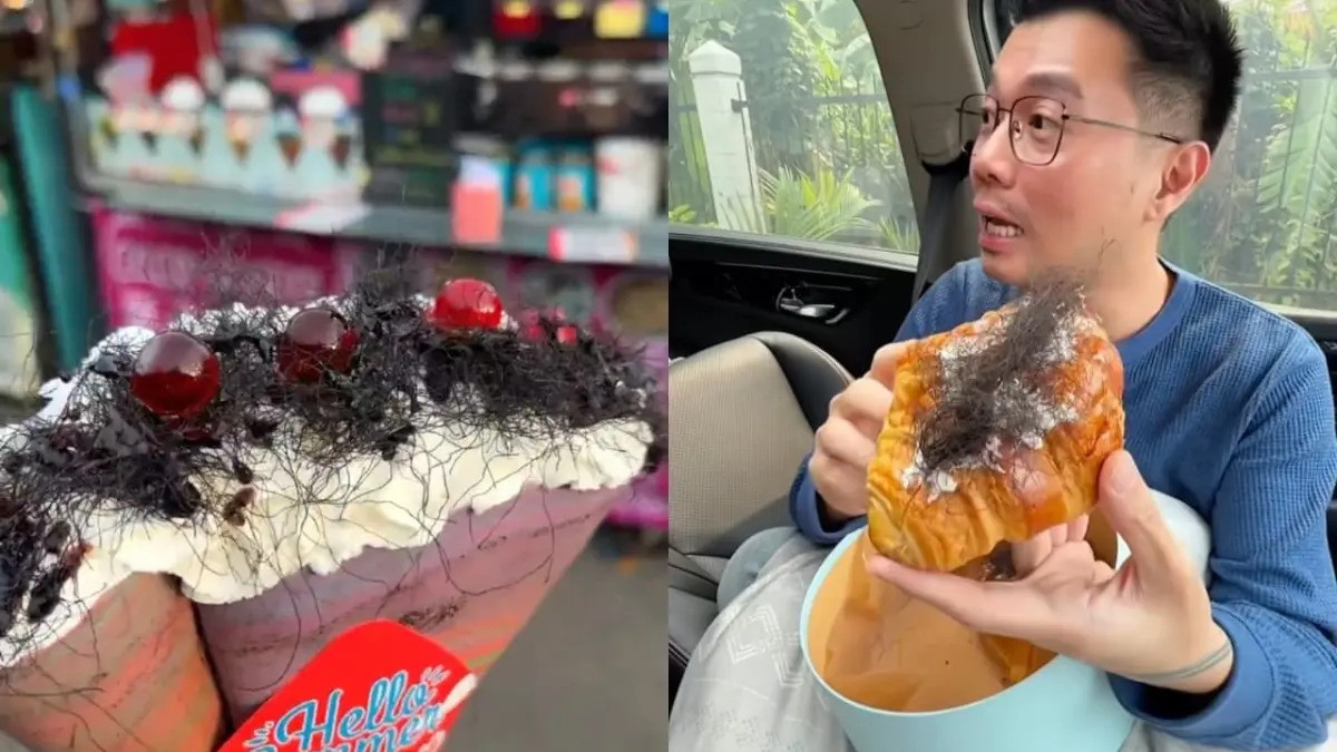 Fat choy sebagai pugasan makanan ringan. (Instagram/@henjiwong, dan X/@yeaynay)