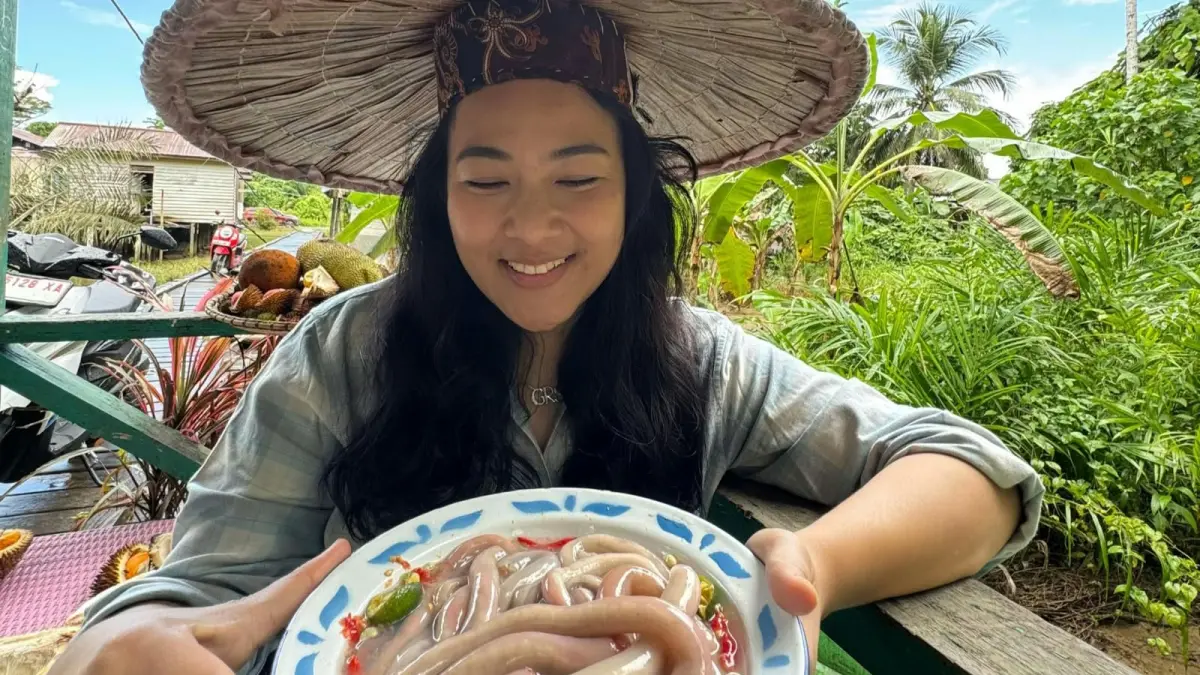 Tembiluk, makanan unik khas kalimantan. (sumber: Tiktok @norlela67)