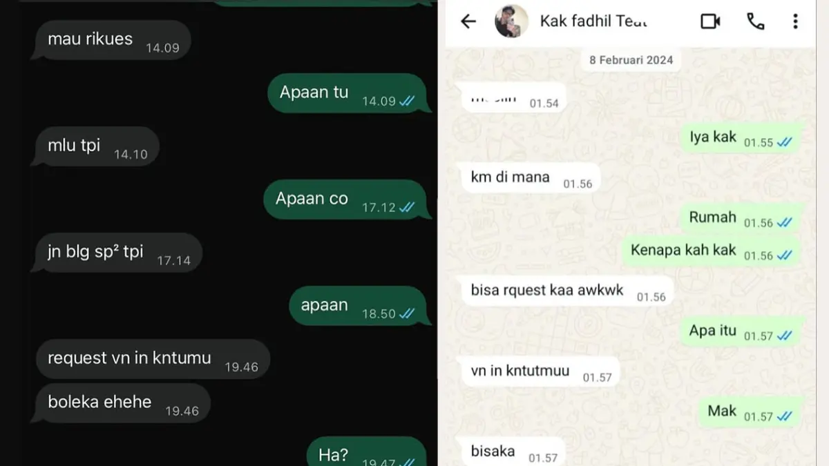 Tangkapan layar chat viral yang berorientasi pada pelecehan verbal. (Instagram @anonymous_85924)