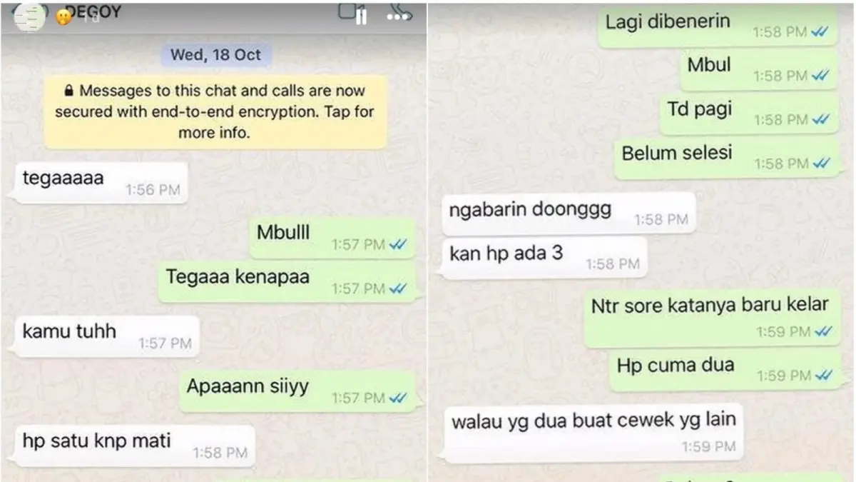 Tangkapan layar percakapan WhatsApp yang diduga melibatkan Andre Taulany dengan kontak bernama “DEGOY” yang ramai beredar di media sosial. Isu dugaan perselingkuhan masa lalu ini turut menyeret nama Dewi Gita dalam spekulasi warganet, meski belum ada klarifikasi resmi maupun bukti independen yang memastikannya.
