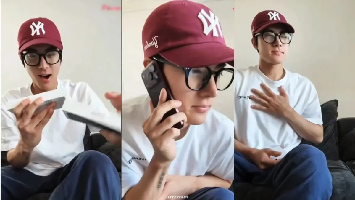 Tingkah lucu Eric, THE BOYZ, unboxing iPhone terbaru. (foto: kolase berbagai sumber)