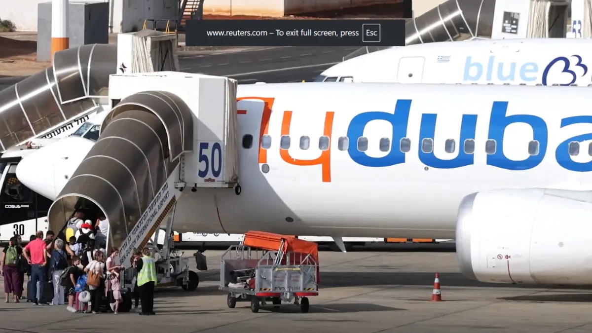 Pesawat Flydubai FZ1073 rute Dubai–Tel Aviv (Dok.reuters)