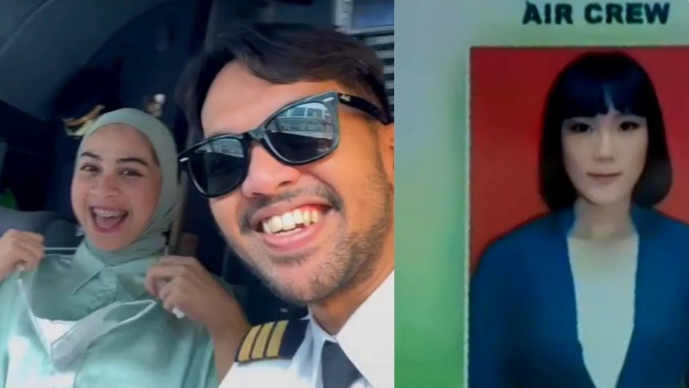 PERSELINGKUHAN: Ira Nandha dan suaminya Elmer Syaherman pilot citilink serta sosok pramugari yang diduga sebagai selingkuhannya.
