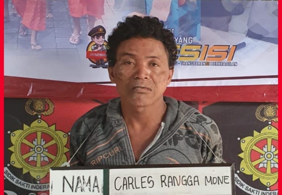 SADIS: Charles, pelaku pencurian di Denpasar diamankan Polsek Denpasar Selatan usai beraksi dengan sasaran kamar kos mahasiswi.