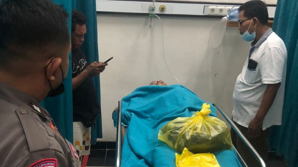 MENINGGAL: Pemotor asal Buleleng, I Gusti Ngurah Raka Lasmika,48, meninggal setelah mengalami kecelakaan tunggal di Luwus, Baturiti, Tabanan.