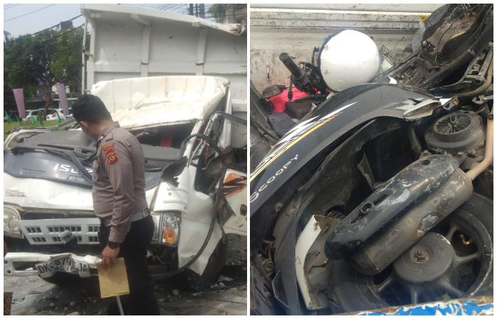 Kronologi kecelakaan maut truk vs motor yang tewaskan driver ojol di Jalan Mahendradatta, Denpasar.