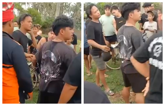 Dua pemuda Desa Air Kuning yang diamankan di Desa Perancak karena pakai motor saat Nyepi.