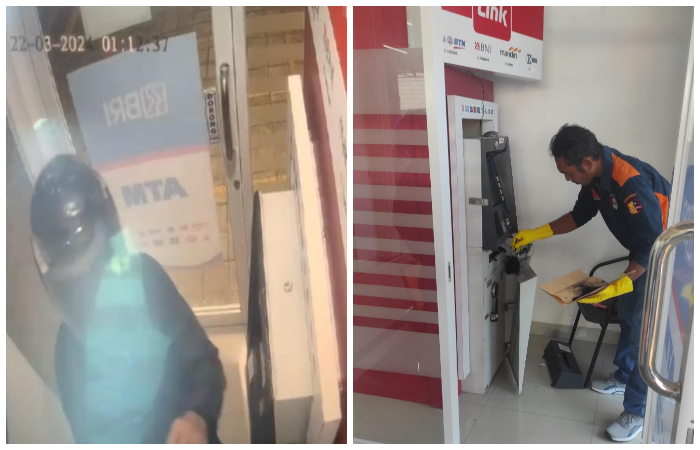 Percobaan pencurian di sebuah ATM BRI di Jembrana.