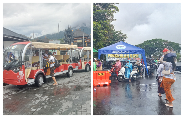Pilihan layanan transportasi lokal menuju dan dari Pura Agung Besakih dalam rangka Karya Ida Bhatara Turun Kabeh.